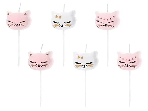 PartyDeco Geburtstagskerzen Kätzchen | 2 cm - 6 STK. von PartyDeco