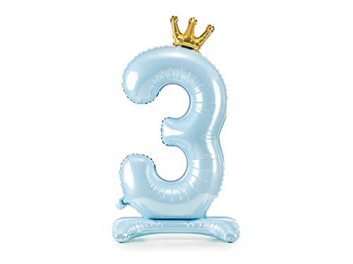 PartyDeco Balon Foliowy Stojący Cyfra 3 Niebieski ze Złotą Koroną Dekoracja Urodzinowa dla Chłopca Okrągłe Urodziny Girlanda Balonowa na Sylwestra Wieczór Panieński PartyDeco Balon Foliowy Stojący Cyfra 3 Niebieski ze Złotą Koroną Dekoracja Urodzinowa dla Chłopca Okrągłe Urodziny Girlanda Balonowa na Sylwestra Wieczór Panieński von PartyDeco