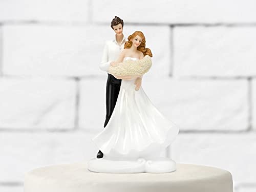 PartyDeco Cake Topper für Brautpaar mit Mädchen, Weiß und Schwarz von PartyDeco