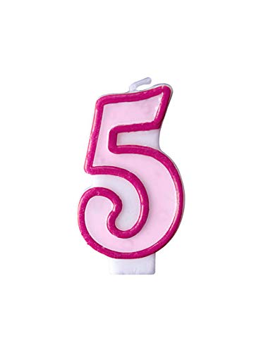 PartyDeco Geburtstag Kerze Nummer 5 rosa Kuchen Dekorationen Muffin Toppers backt Geburtstag Hochzeit Jubiläum Kerzen für Erwachsene Kinder von PartyDeco