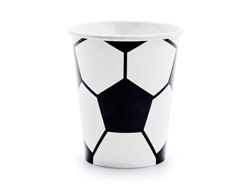 PartyDeco KPP72-EU2 - Becher/Trinkbecher aus Papier - Fußball/Football - 220 ml (7.4 oz) - 6 Stk. von PartyDeco