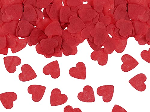 PartyDeco Konfetti Herzen 1,6x1,6cm 15g Tischdeko Hochzeit Romantik Streudeko Tischkonfetti Confetti rot von PartyDeco