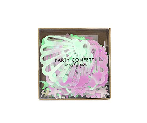 PartyDeco Konfetti Meerestiere 1,5 bis 5,5cm 23g Tischdeko Kindergeburtstag Streudeko Narwal Muscheln Seestern von PartyDeco