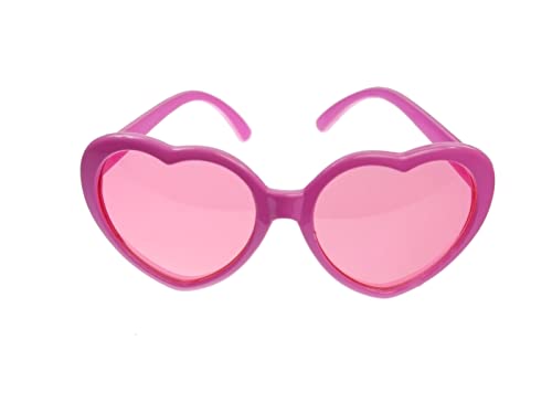 PartyDeco Sonnenbrille Herz aus Kunststoff 14x13x6cm rosa - Partybrille in Herzform Herzförmige Brille in Rosa Sonnenbrille Zubehör für Valentinstag Dekoration von PartyDeco