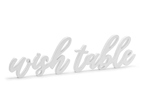 Partydekor weiß Holz Wunschtisch Tischschild Rustikales Hochzeitsschild Hochzeit Dekoration von PartyDeco