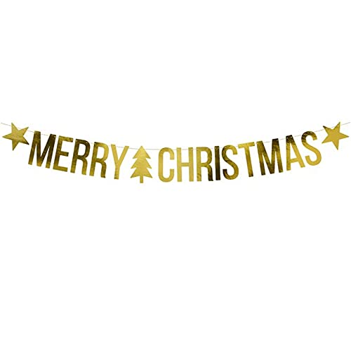 Schriftzug Banner Merry Christmas Gold metallic 10,5x150cm GRL53-019M von PartyDeco