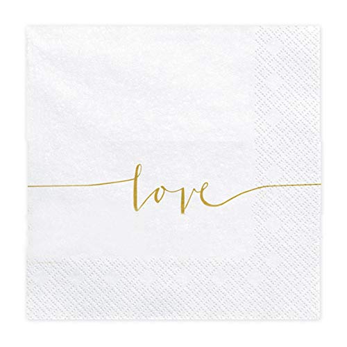 Servietten love, 33 x 33 cm, 1Pack(20Stück) SP33-22 von PartyDeco