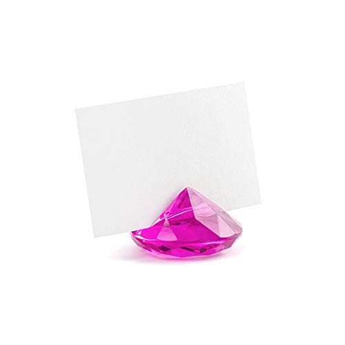 Tischkärtchenhalter Diamant in verschiedenen Farben, 10 Stück fuchsia von PartyDeco