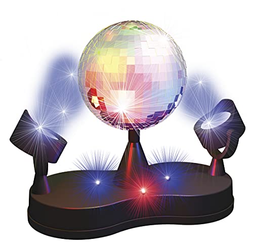 Party Fun Lights Disco Spiegelkugel- Durchmesser 13 cm Spiegelkugel mit 2 Spots/16 LEDs und Motor von PartyFunLights