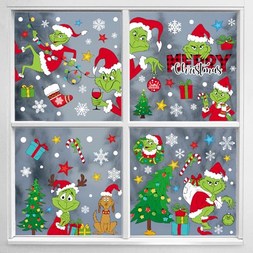 Weihnachts-Fensteraufkleber für Glasfenster, 9 Blatt, 124 Stück, Weihnachts-Schneeflocken-Fensteraufkleber, Dekorationen für Zuhause, Büro, Geschäft, Klassenzimmer, Innenbereich, für Weihnachten, Weihnachts-Fensteraufkleber für Glasfenster, 9 Blatt, 124 Stück, Weihnachts-Schneeflocken-Fensteraufkleber, Dekorationen für Zuhause, Büro, Geschäft, Klassenzimmer, Innenbereich, für Weihnachten, von PartyGarden