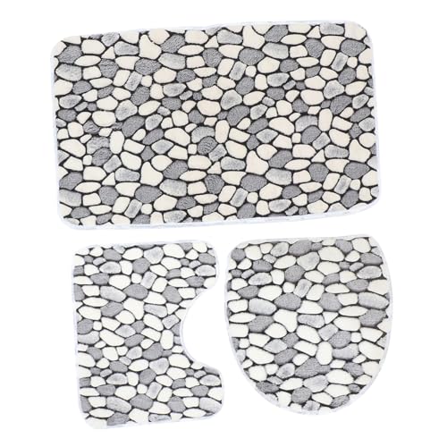 PartyKindom 1 Satz Badezimmer Teppich Set Teiliges Fleece Badvorleger Set rutschfest Wasserabsorbierend Waschbar Stilvolle Toilette Abdeckung für Modernen PartyKindom 1 Satz Badezimmer Teppich Set Teiliges Fleece Badvorleger Set rutschfest Wasserabsorbierend Waschbar Stilvolle Toilette Abdeckung für Modernen von PartyKindom
