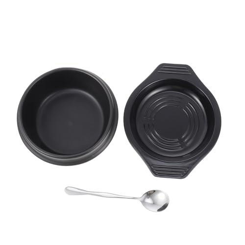 PartyKindom 1 Satz Keramischer Kochtopf Dolsot Bibimbap Topf mit Trivet und Löffel für Aufläufe Suppen und Geschmortes Hähnchen Abnehmbar und Hitzebeständig für Zubereitung Köstlicher von PartyKindom