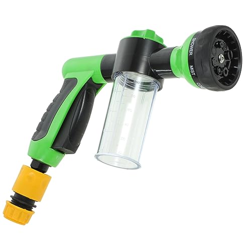 PartyKindom 1 Satz Multifunktionale Gartenschlauch Spritzdüse mit Einstellbarem Wasserstrahl für Haustierpflege Gartenbewässerung und Autowaschen Enthält Anschlussstücke Grün von PartyKindom