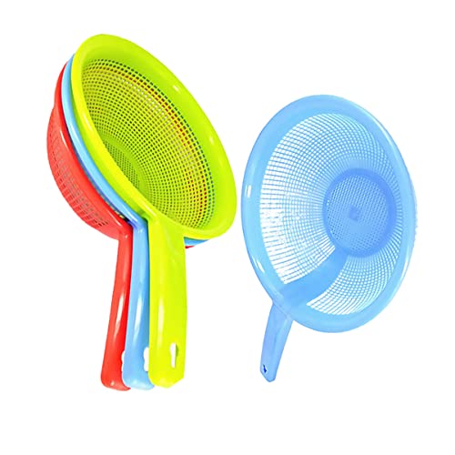 PartyKindom 1 Satz Teiliges Abtropfkorb Aus Kunststoff Mit Griff Multifunktionales Waschbecken Für Reis Obst Und Gemüse Schnelle Wasserableitung Zufällige Farben 4 Stück von PartyKindom