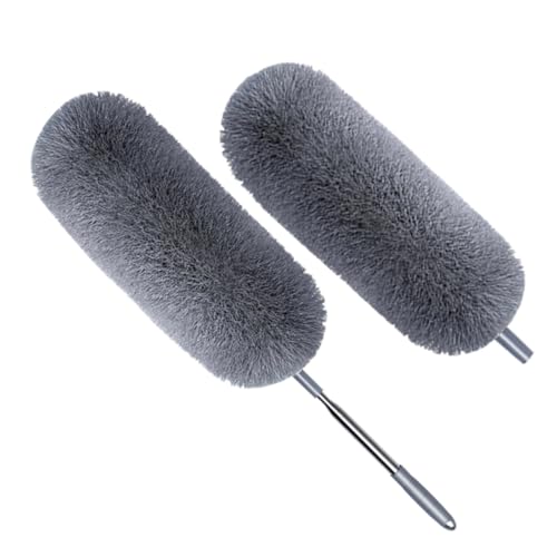 PartyKindom 1 Satz Teleskop Staubwedel mit Abnehmbarem Kopf Waschbarer Staubreiniger für Haushalt Auto Büro Flexibler Duster für Schwer Erreichbare Stellen Teile Duster Ersatzkopf von PartyKindom