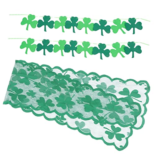 PartyKindom 1 Satz Tischläufer Patricks Girlanddekoration Hochzeit Urlaub Tischläufer Home Decoration wohnungsdeko st. Patrick Tischläufer Dekorative Tischdecke Filzstoff Green von PartyKindom