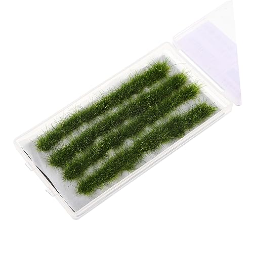 PartyKindom 1 Schachtel Kunstrasen Tischplatte aus grünem, Synthetik Grasstreifen-Modell Faux Greeny Fälschung gefälschte Blätter Sandtischmodell Rasen im Freien Faux Grass Decor Plastik von PartyKindom