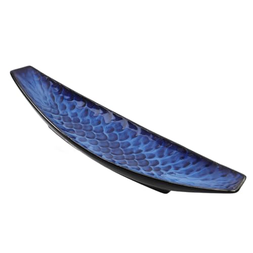 PartyKindom 1 Stück Keramik Fischteller Sushi Servierplatte Servierplatte Essensservierplatte Geschirr Sushi Teller Große Boot Servierplatten Dessertteller Fischform Länglich Blaues von PartyKindom
