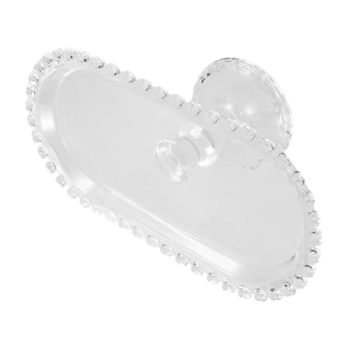 PartyKindom 1 Stück Nachmittagstee Obstteller Servierplatten Snack Serviertablett mit Griffen Party Obstschale modern Obsthalter für die Küchenarbeitsplatte Glasschreiberkristall Kristallglas von PartyKindom