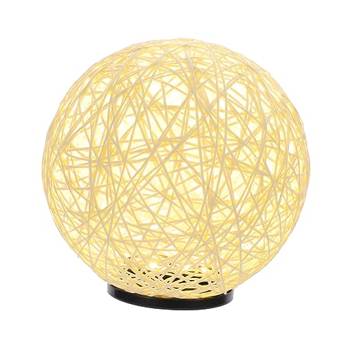 PartyKindom 1 Stück Nachtlicht Lampen Draht LED betrieben schlafzimmerlampe schlafzimmer leuchte bedroom light beleuchtung innen bedroom lamp Tischlampe zu Hause tischlampe Rattan von PartyKindom