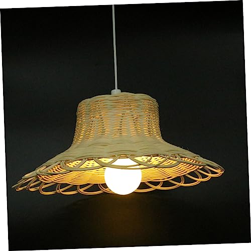 PartyKindom 1 Stück Rattan Lampenschirm für Deckenleuchten Handgefertigter Skandinavischer Stil Geeignet für Wohnzimmer Schlafzimmer Esszimmer und Hotels mit Hochwertigem Material und Feiner von PartyKindom