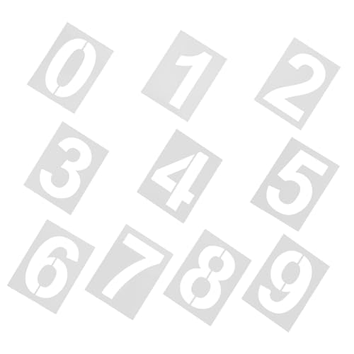 PartyKindom 10 Stück Große Zahlenschablonen Wiederverwendbar Robust Langlebig Leicht zu Reinigen für Wandmalerei Graffiti DIY Kunstprojekte Großflächiges Sprühpainting von PartyKindom