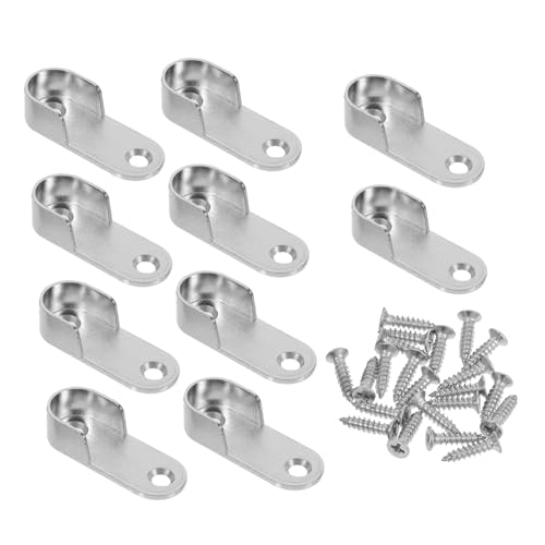 PartyKindom 10 Stück Teiliges Kleiderstangenhalter aus Hochdichter Zinklegierung Ovale Garderoben Stangen Halterung mit Schrauben Stabile Schrankrohrlager für Kleiderstange Einfache Montage von PartyKindom
