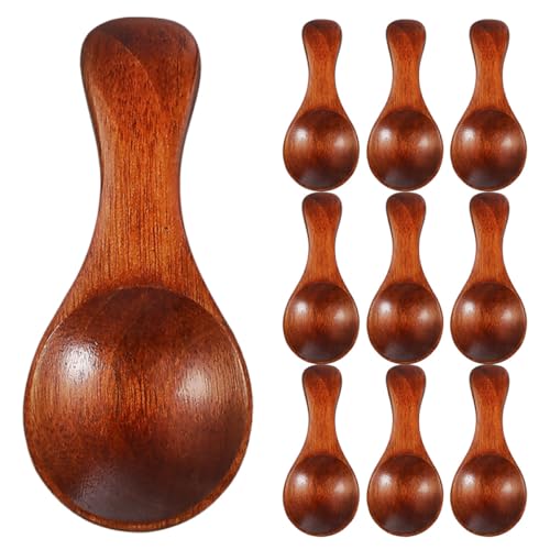PartyKindom 10 Stück Teiliges Kleine Holzlöffel aus Nachhaltigem Holz Kompakt und Leicht Natürliche Gewürzlöffel für Kaffee Honig Tee Zucker für Küche und Outdoor Rustikale Eleganz von PartyKindom