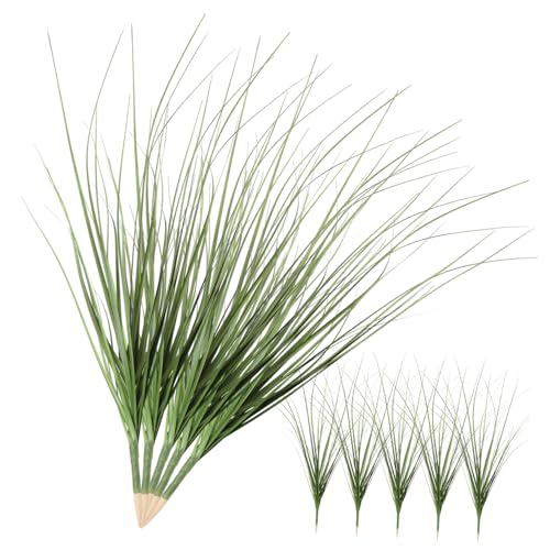 PartyKindom 10 Stück Teiliges Künstliche Gräser Deko Realistisch Simuliertes Pampasgras Tiefgrün für Wohnzimmer Büro Hochzeit Indoor Pflanzenarrangement Pflegefrei und Langlebig von PartyKindom
