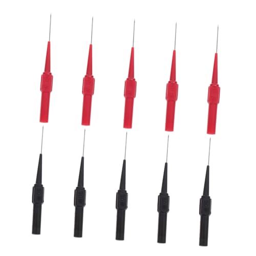 PartyKindom 10 Stück Teiliges Multimeter Testspitzen Dünne Prüfsonden in Rot und Schwarz Langlebige Messnadeln für Elektrische Messungen Kompatibel mit Multimeter und Oszilloskop Einfach zu von PartyKindom