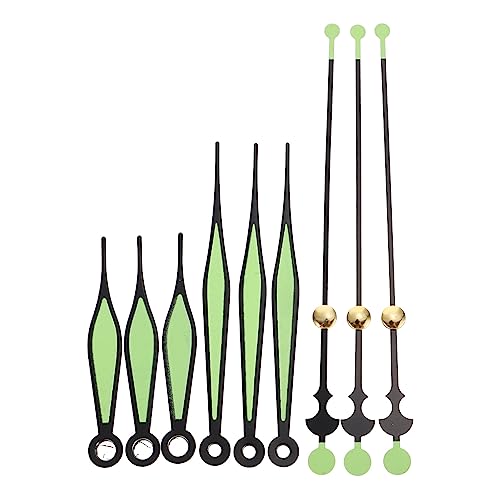 PartyKindom 10 Stück im Dunkeln leuchtende Uhrzeiger - 13 cm DIY Wanduhr Zeiger mit Sekundenzeiger für Büro Heimdekoration Uhrzeiger Uhrwerk Mechanismus für Reparaturteile Ersatz von PartyKindom