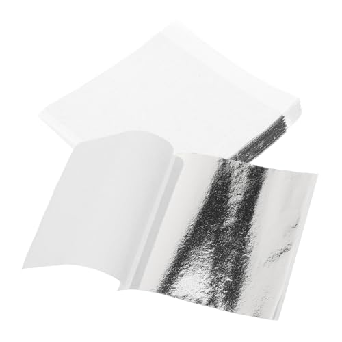 PartyKindom 100 Blatt Imitations silberfolie zum Basteln Glänzende Metallic flocken DIY Dekoration für Kunstprojekte Möbel und Kreative Verzierung Vielseitige Silberfolie für Handwerk und von PartyKindom