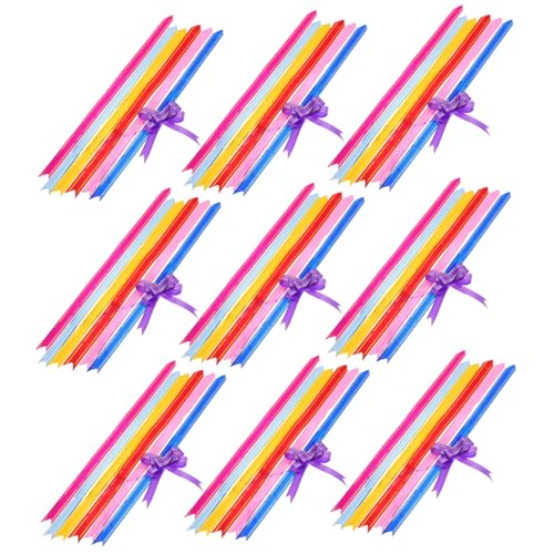 PartyKindom 100 Stück DIY Schleifen mit Goldener Bunte Zugband Schleifen für Geschenkverpackung Hochzeits und Festdekor Leichte Schnell Bindbare Dekobögen von PartyKindom