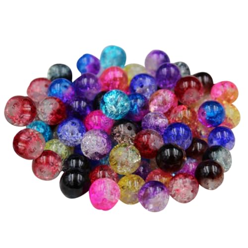 PartyKindom 100 Stück Teiliges Glas Bead Set Bunte Zweifarbige Crack Perlen mit Großem für DIY Schmuckherstellung Armbänder Halsketten Bastelzubehör Handgefertigte Zufällige Zufällige Farbe PartyKindom 100 Stück Teiliges Glas Bead Set Bunte Zweifarbige Crack Perlen mit Großem für DIY Schmuckherstellung Armbänder Halsketten Bastelzubehör Handgefertigte Zufällige Zufällige Farbe von PartyKindom
