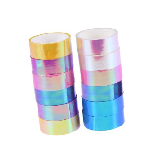 PartyKindom 12 Rollen Regenbogen Film Tape Wasserdichtes Klebendes Deko klebeband in Weiß Blau Gelb Rosé und Lila für Scrapbooking DIY Basteln Geschenkverpackung Farbiges Haftendes Klebeband PartyKindom 12 Rollen Regenbogen Film Tape Wasserdichtes Klebendes Deko klebeband in Weiß Blau Gelb Rosé und Lila für Scrapbooking DIY Basteln Geschenkverpackung Farbiges Haftendes Klebeband von PartyKindom