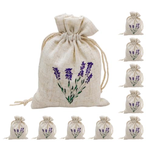 PartyKindom 12 Stück Kleine Lavendel Duftbeutel Stoffbeutel mit Kordelzug Wiederverwendbare Baumwoll säckchen zum Befüllen mit Getrockneten Blumen als Partygeschenk oder Aromabeutel von PartyKindom