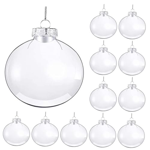 PartyKindom 12 Stück Teiliges Transparentes DIY Weihnachtskugel Flach Leichte Christbaumkugeln zum Bemalen und Basteln Weihnachtsbaumschmuck für Individuelle Dekoration PartyKindom 12 Stück Teiliges Transparentes DIY Weihnachtskugel Flach Leichte Christbaumkugeln zum Bemalen und Basteln Weihnachtsbaumschmuck für Individuelle Dekoration von PartyKindom