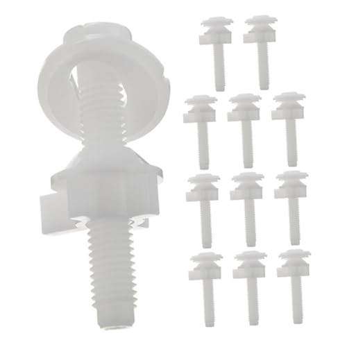 PartyKindom 12 Stück Teiliges Wc sitz Schrauben aus Weißem Kunststoff mit Muttern und Unterlegscheiben Robustes Befestigungsset für Toilettensitze Einfache Montage Kompatibel mit von PartyKindom