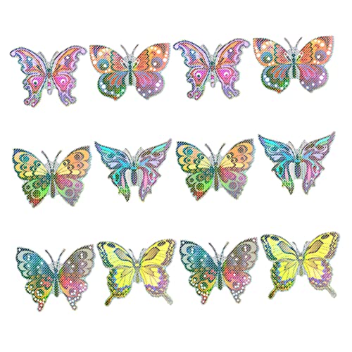 PartyKindom 12Stücke Magnetische Schmetterlinge Dekorative Aufkleber für Fenster Fliegengitter Kühlschrank Einfach Anzubringen und Abnehmbar Farbenfroh für von PartyKindom