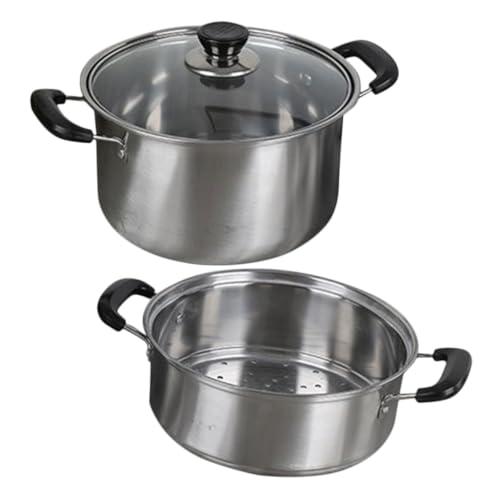 PartyKindom 1Satz Dampfgarer mit Dampfkorb Hochwertiger Suppentopf für Suppen Eintöpfe Nudeln und Gemüse Langlebiges Kochgeschirr mit Ergonomischem Griff Spülmaschinengeeignet PartyKindom 1Satz Dampfgarer mit Dampfkorb Hochwertiger Suppentopf für Suppen Eintöpfe Nudeln und Gemüse Langlebiges Kochgeschirr mit Ergonomischem Griff Spülmaschinengeeignet von PartyKindom