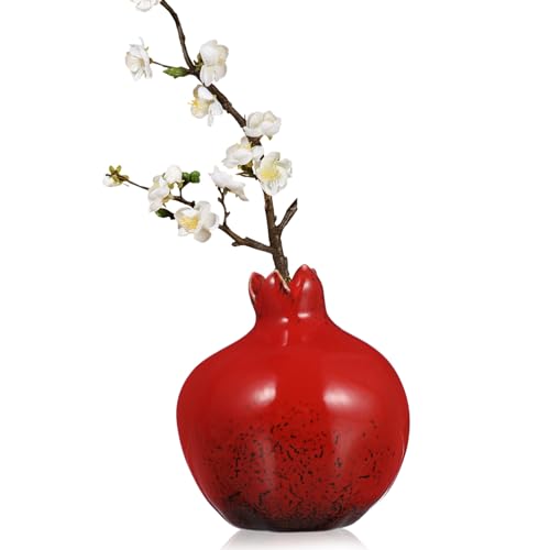 PartyKindom 1Stück Keramikvase Granatapfel Design Blütenbehälter für Dekorative im Wohnzimmer für Getrocknete Blumen und Deko Objekt Kleines Format von PartyKindom