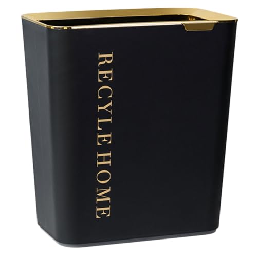 PartyKindom 1Stück Nordischer Abfallbehälter Quadratischer Mülleimer für Küche und Bad Eleganter Vorratsbehälter Schwarzer Müllcontainer mit Modernem Design von PartyKindom
