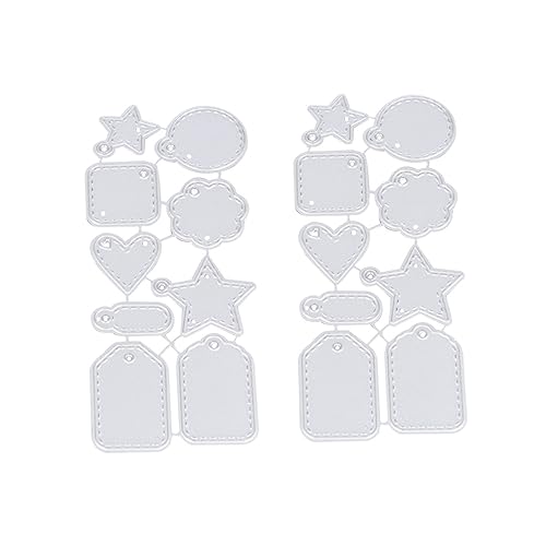 PartyKindom 2 STÜCK Teiliges Metall Stanzform für Etikettenanhänger Langlebige Kohlenstoffstahl Schneidvorlagen Wiederverwendbare DIY Prägeschablonen für Handgefertigte Label Pendants von PartyKindom