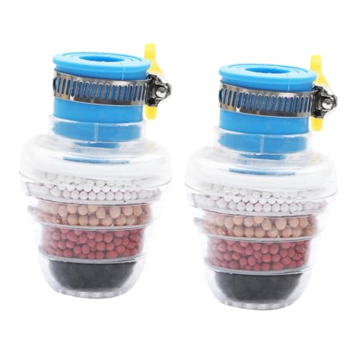PartyKindom 2 STÜCK Wasserhahnfilter mit Fach Filtration Blauer Spritzschutz für Runde Wasserhähne Spart Wasser Entfernt Sand Schwermetalle Geeignet für Kalt und Warmwasser von PartyKindom