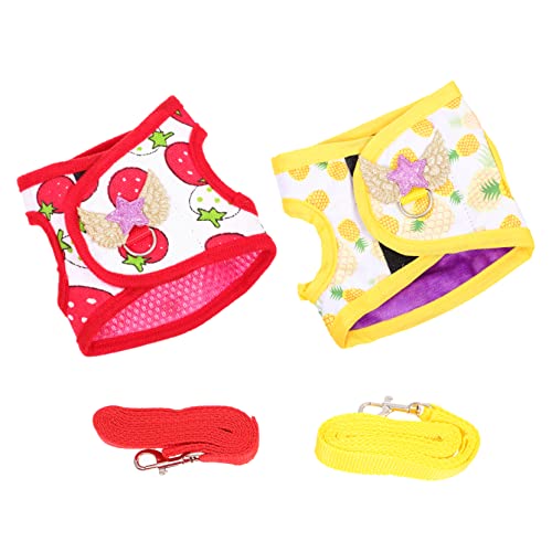 PartyKindom 2 Sätze Kaninchen Geschirr mit Leine Verstellbares Bequemes Haustiergeschirr aus Strapazierfähigem Kleine Haustiere Wie Kaninchen und Meerschweinchen Modisches Outdoor von PartyKindom