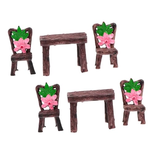 PartyKindom 2 Sätze Simuliertes Miniatur Möbelset Teilig Resin Tisch und Stuhl mit Holzoptik Filigrane Gartendeko für DIY Basteln und Detailreich Passend für Balkon und Garten PartyKindom 2 Sätze Simuliertes Miniatur Möbelset Teilig Resin Tisch und Stuhl mit Holzoptik Filigrane Gartendeko für DIY Basteln und Detailreich Passend für Balkon und Garten von PartyKindom