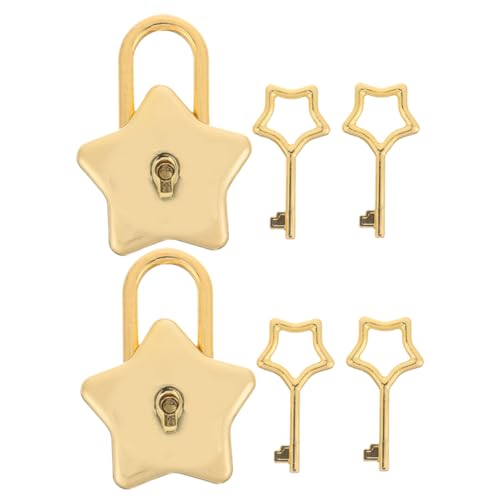 PartyKindom 2 Sätze kleines Vorhängeschloss Minischloss mit Schlüssel Schlüsselschloss Notebook-Sperrschlüssel Mini-Tagebuchsperre DIY sternförmiges Schloss Mini-Schloss Zinklegierung Golden PartyKindom 2 Sätze kleines Vorhängeschloss Minischloss mit Schlüssel Schlüsselschloss Notebook-Sperrschlüssel Mini-Tagebuchsperre DIY sternförmiges Schloss Mini-Schloss Zinklegierung Golden von PartyKindom