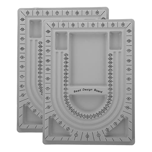PartyKindom 2 Stück Bead Design Board DIY Schmuck Bastelwerkzeug mit Präzisen Maßstäben für Armbänder und Perlen Organizer Tablett Strapazierfähigem von PartyKindom