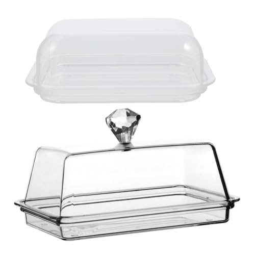 PartyKindom 2 Stück Butterdose mit Deckel aus Robustem Stilvoll und Praktisch Schützender Transparenter Deckel gegen Insekten für Küche Familienfeiern und Partys Aufbewahrung für Butter und von PartyKindom