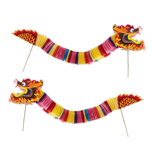 PartyKindom 2 Stück Chinesischer Papierdrache Dekoration Handgefertigt Leicht Tragbar Chinesisches Neujahrsfest Foto Deko Traditionelles Festspielspielzeug PartyKindom 2 Stück Chinesischer Papierdrache Dekoration Handgefertigt Leicht Tragbar Chinesisches Neujahrsfest Foto Deko Traditionelles Festspielspielzeug von PartyKindom